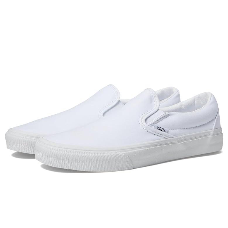 (取寄) バンズ クラシック スリッポン ワイド Vans Classic Slip-On Wide Canvas True White VANS（ヴァンズ） バンズ Vans Unisex クラシック スリッポン Wide