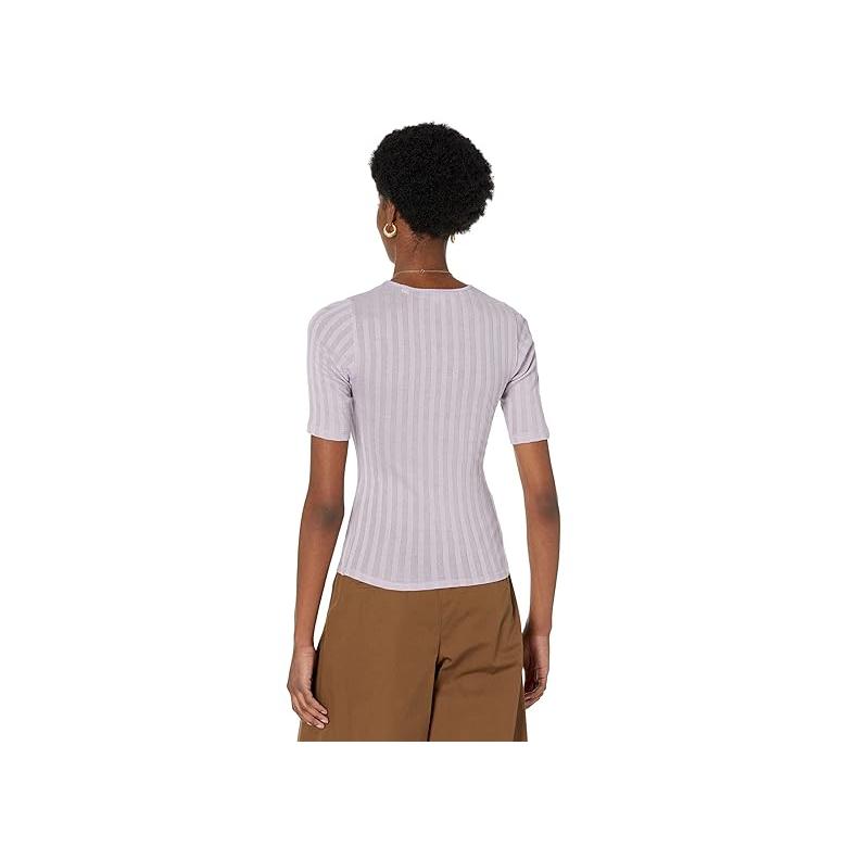 ヴィンス Vince Women's Ribbed Elbow Sleeve Crew Tee レディース シャツ トップス Violetta_1