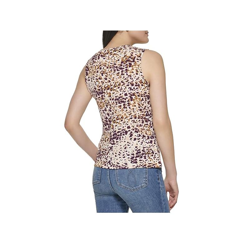 カルバン・クライン Calvin Klein Printed Sleeveless w/ Gathered Front レディース シャツ トップス｜orange-orange｜02