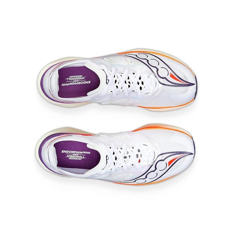 サッカニー Saucony エンドルフィン Elite レディース スニーカー White/Vizired｜orange-orange｜02