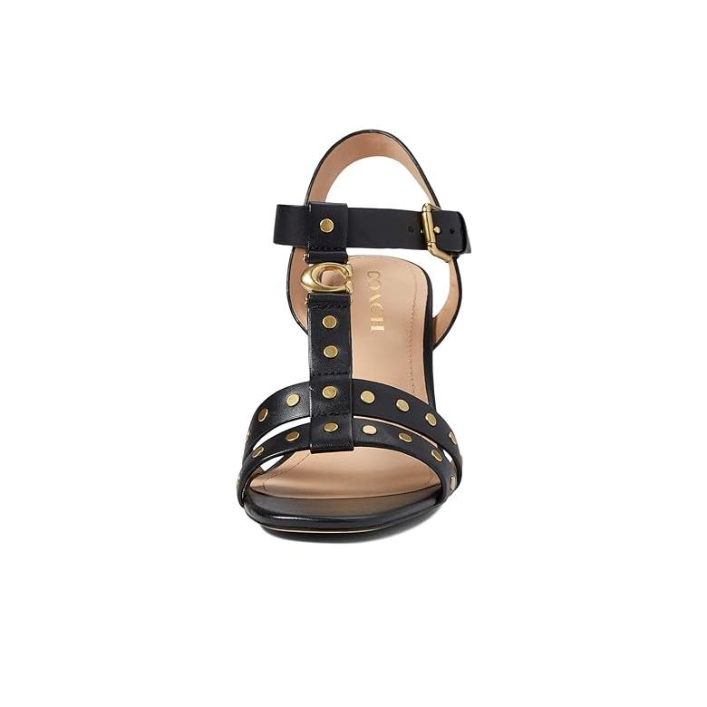 コーチ COACH Margaret レザー Sandal レディース ヒール パンプス Black｜orange-orange｜02