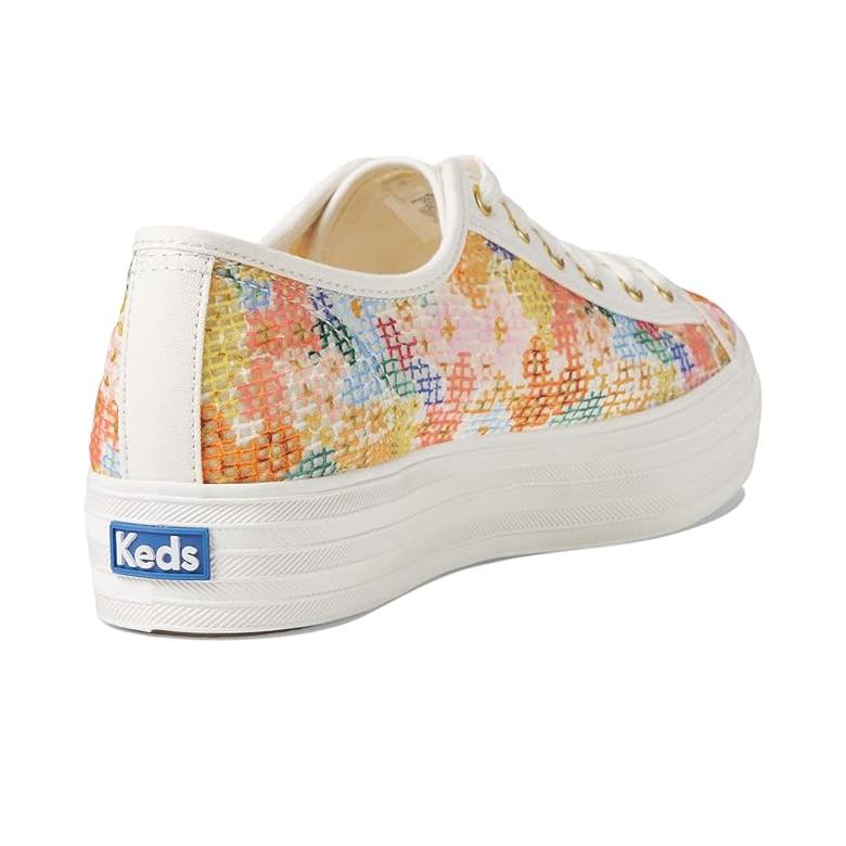 ケッズ Keds Keds x Rifle Paper トリプル Kick Mesh Margaux レディース スニーカー White/Multi｜orange-orange｜05