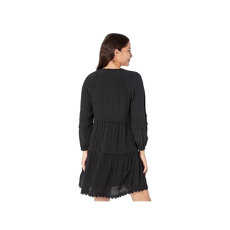 ヴィニヤードヴァインズ Vineyard Vines Women's Scalloped Tiered Dress レディース ドレス Jet Bl_1