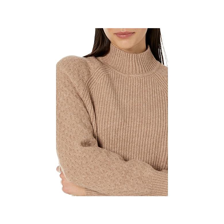 カルバン・クライン Calvin Klein Rib モックk Neck with Cable Sleeve レディース Sweaters Cafe｜orange-orange｜03