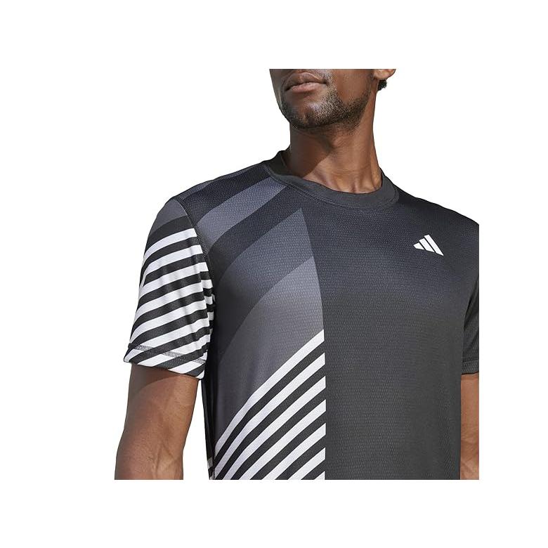 アディダス adidas Tennis ニューヨーク Heat.RDY Freelift Tシャツ メンズ トップス Black｜orange-orange｜03