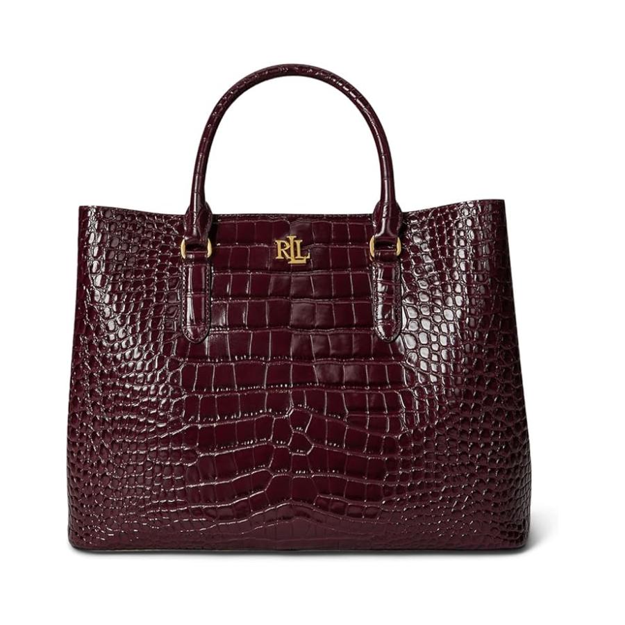 ラルフ・ローレン Lauren Ralph Lauren Embossed レザー Large Marcy Satchel レディース ハンドバッグ