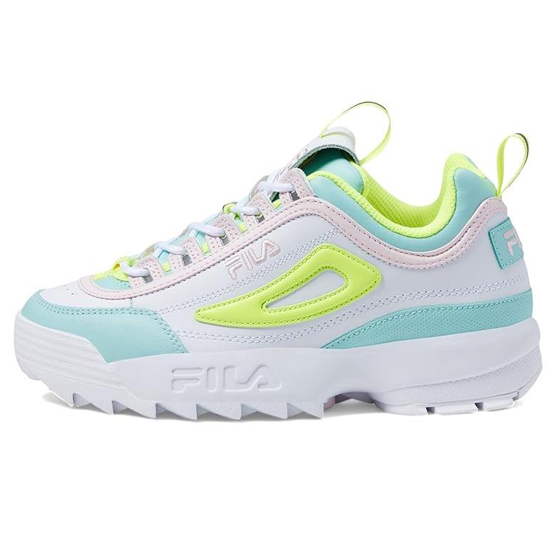 フィラ Fila Disruptor II Premium (Big Kid) キッズ・ジュニア スニーカー White/Safety Yellow/｜orange-orange｜04