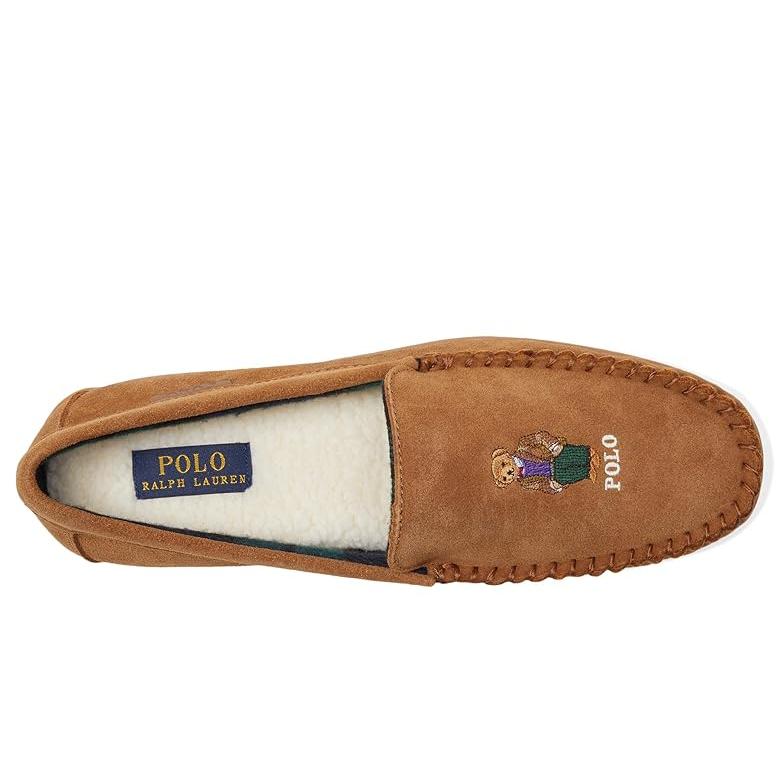 ポロ・ラルフローレン Polo Ralph Lauren Brenan Maddison Bear Suede モカシン Slipper メンズ スリの画像