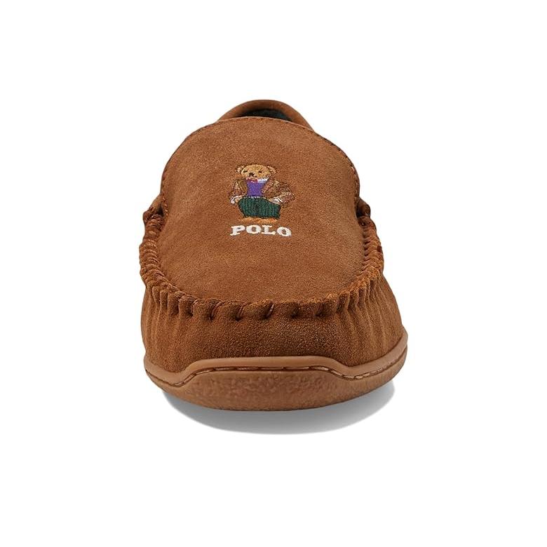 ポロ・ラルフローレン Polo Ralph Lauren Brenan Maddison Bear Suede モカシン Slipper メンズ スリの画像