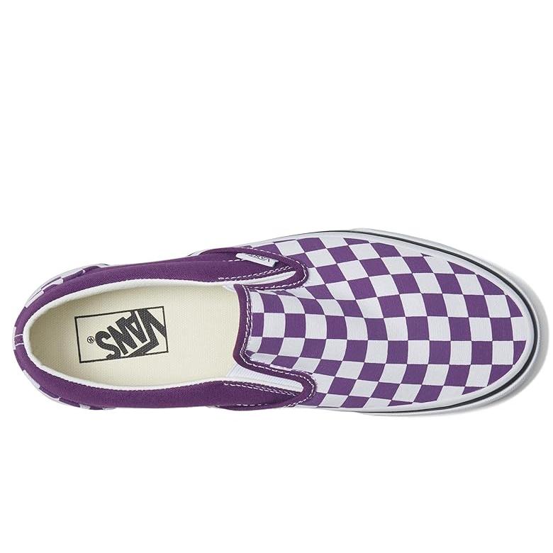 バンズ Vans クラシック スリッポン レディース スニーカー Color Theory Checkerboard Purple Magic｜orange-orange｜02