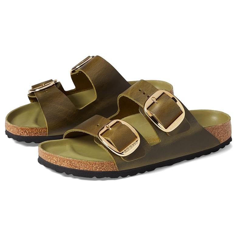 ビルケンシュトック Birkenstock Arizona Big Buckle - Oiled レザー レディース サンダル Green ...