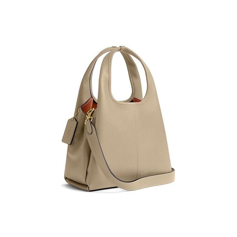 コーチ COACH Polished Pebble レザー Lana Shoulder Bag 23 レディース ハンドバッグ かばん Ivoryの画像