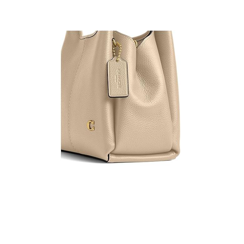 コーチ COACH Polished Pebble レザー Lana Shoulder Bag 23 レディース ハンドバッグ かばん Ivoryの画像