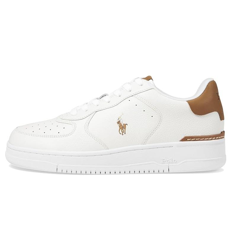 ポロ・ラルフローレン Polo Ralph Lauren Masters CRT メンズ スニーカー Deckwash White/Tan Multi｜orange-orange｜04