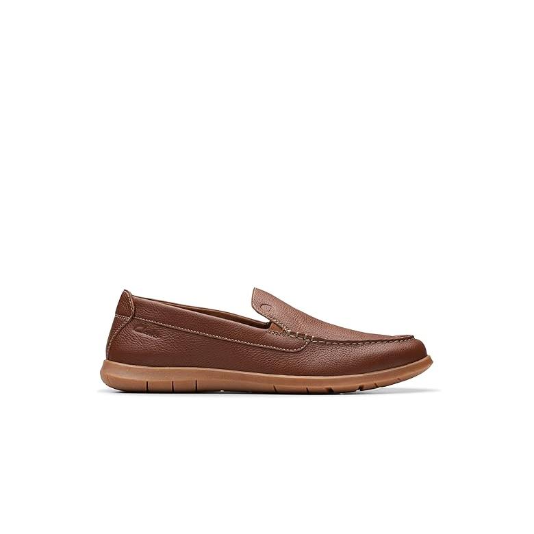 Clarks ブラウン レザー ローファー Clarks（クラークス） フレックスウェイ Step メンズ ローファー Light