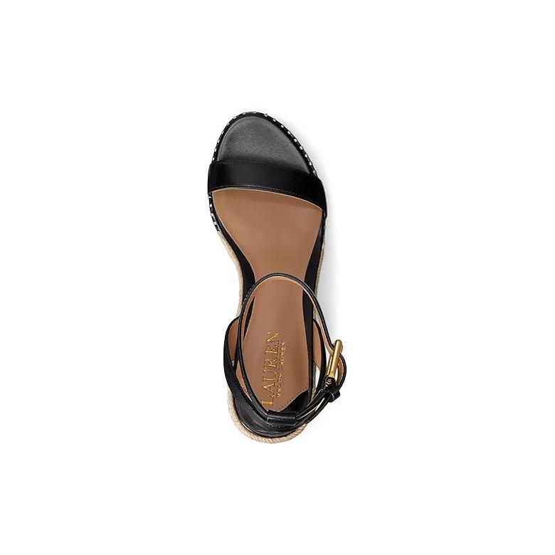 ラルフ・ローレン Lauren Ralph Lauren Hilarie Burnished レザー エスパドリーユ レディース ヒール パンプス B_1