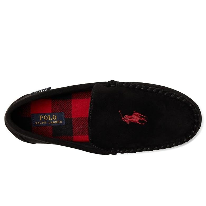 ポロ・ラルフローレン Polo Ralph Lauren Men's  Declan Plaid モカシン Slipper メンズ スリッパ Blac｜orange-orange｜02