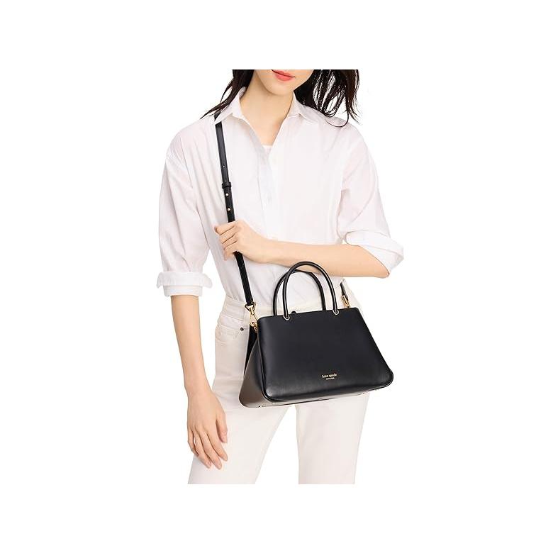 ケイトスペード Kate Spade ニューヨーク Grace Smooth レザー Satchel レディース ハンドバッグ かばん Blackの画像