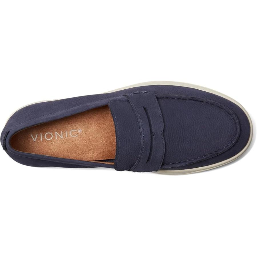 vionic VIONIC Thompson Slip-ons メンズ ローファー Navy Blue レザー_1