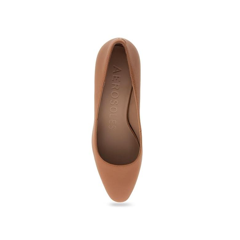 エアロソールス Aerosoles Minetta レディース ヒール パンプス Tan レザー_1