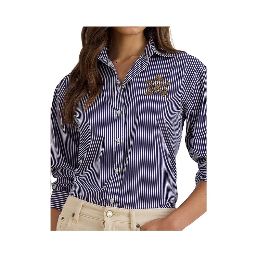 ラルフ・ローレン Lauren Ralph Lauren リラックスフィット Striped Broadcloth Shirt レディース シャツ ト_2
