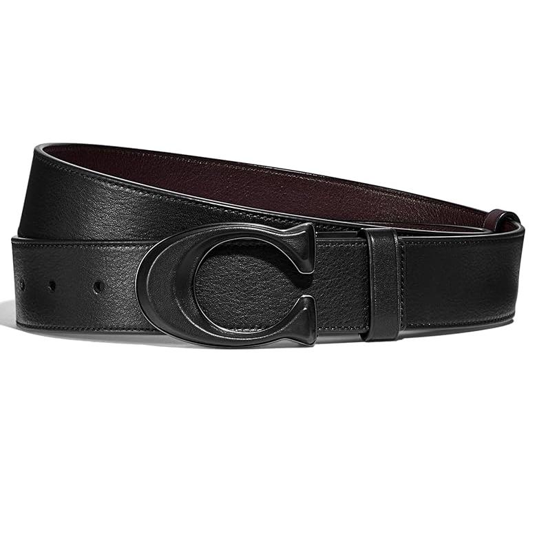 コーチ COACH シグネチャー Buckle Cut to Size リバーシブル Belt 38 MM メンズ ベルト Black