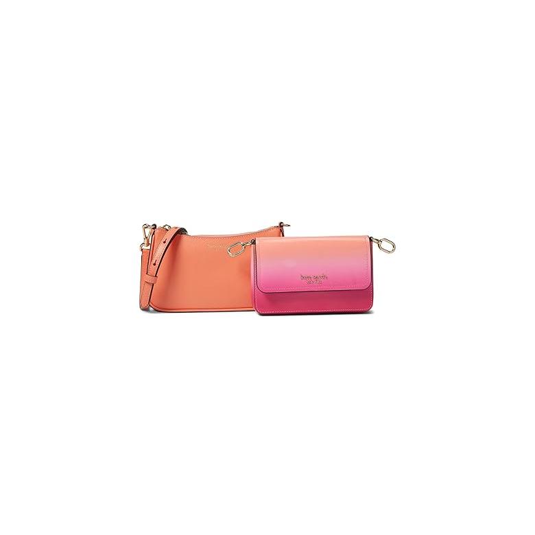 ケイトスペード Kate Spade ニューヨーク  Double Up Ombre Saffiano レザー Double -Up Crossbod｜orange-orange｜05