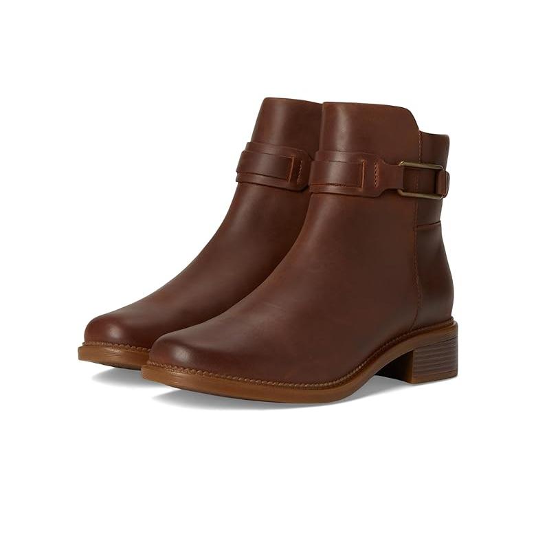 (取寄) クラークス レディース メイ ベラ Clarks women Maye Bella Tan Leather Clarks（クラークス） Clarks Maye Bella レディース ブーツ Tan