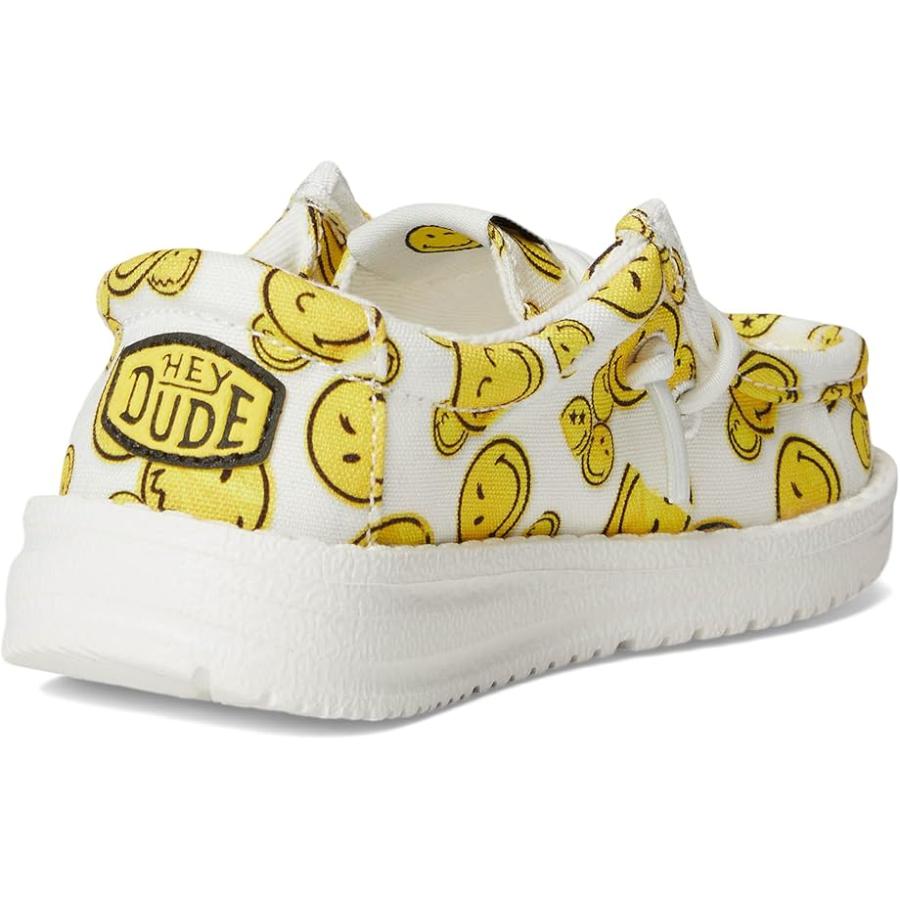 Hey Dude Kids  Wally Smiley (Toddler) キッズ・ジュニア Loafers White/Yellow_4