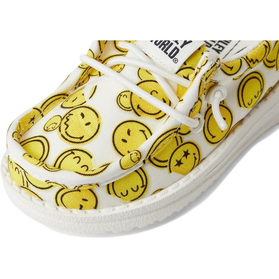 Hey Dude Kids  Wally Smiley (Toddler) キッズ・ジュニア Loafers White/Yellow_5