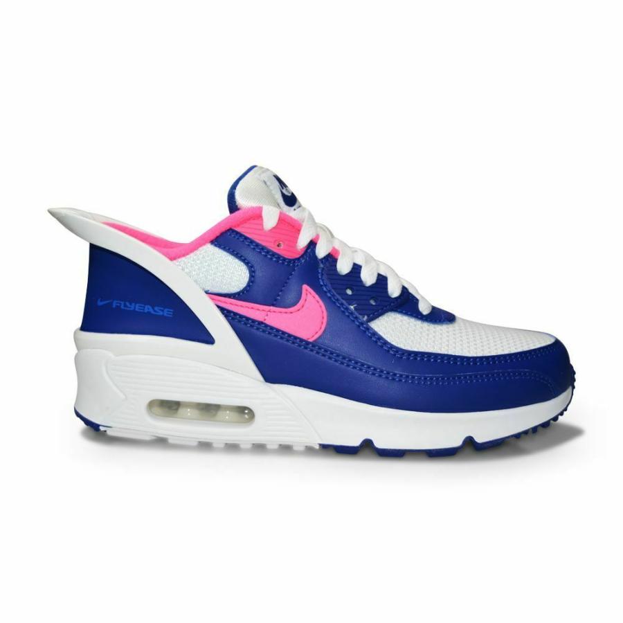 ナイキ NIKE エアマックス AIR MAX 90 Flyease GS Grade School Running Shoes CV0526-101 ローカット White Blue Pink｜orange-orange