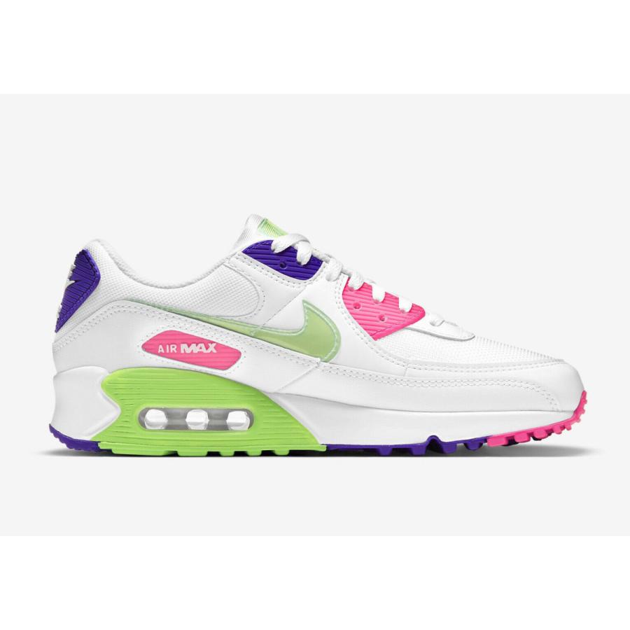 ナイキ NIKE エアマックス AIR MAX 90 Running Sneakers Casual Shoes DH0250-100 ローカット レディース White Indigo Burst Pink Volt｜orange-orange