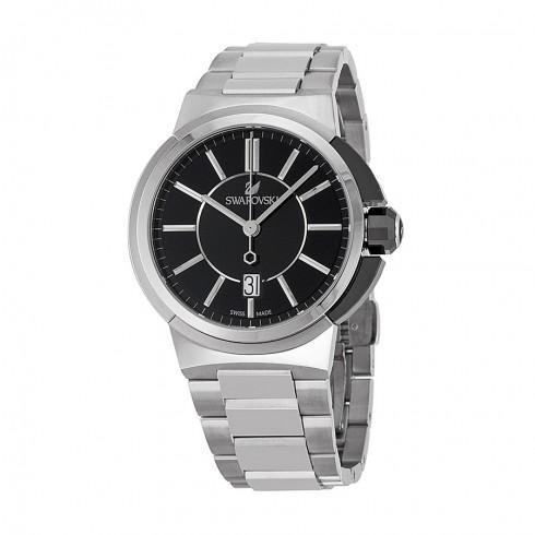 【別倉庫からの配送】 Steel Stainless Dial Black Grande Piazza Quartz Watch Men's 腕時計
