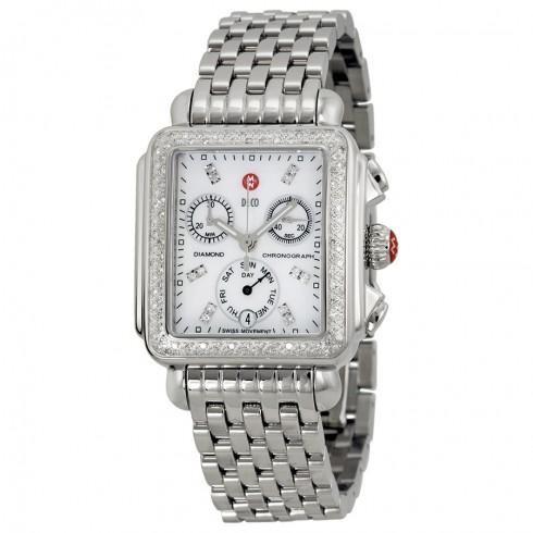 Deco Day Mother of Pearl Dial Diamond Ladies Watch