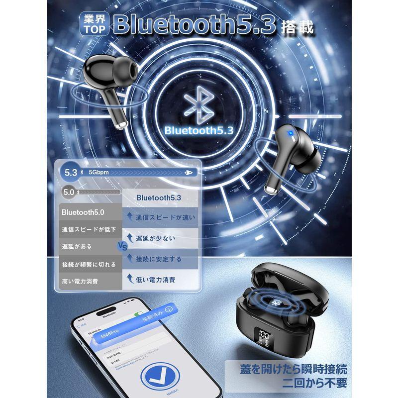 お取り寄せ】2023新世代Bluetooth5.3・蓋を開けたら瞬時接続Bluetooth イヤホン ワイヤレスイヤホン ENCノイズキャンセリング  ブ イヤホン、ヘッドホン