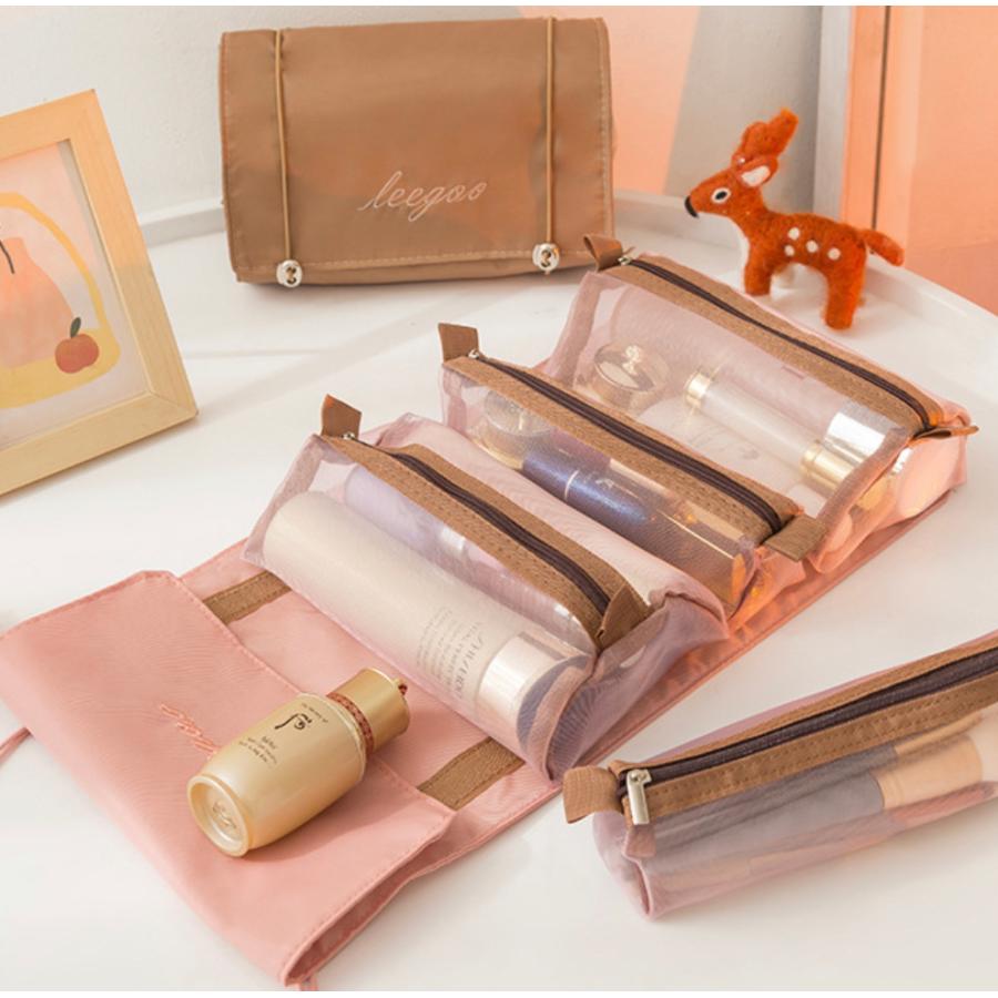 4in1ポーチ 取り外し可能トラベルポーチ オーガナイザー 化粧