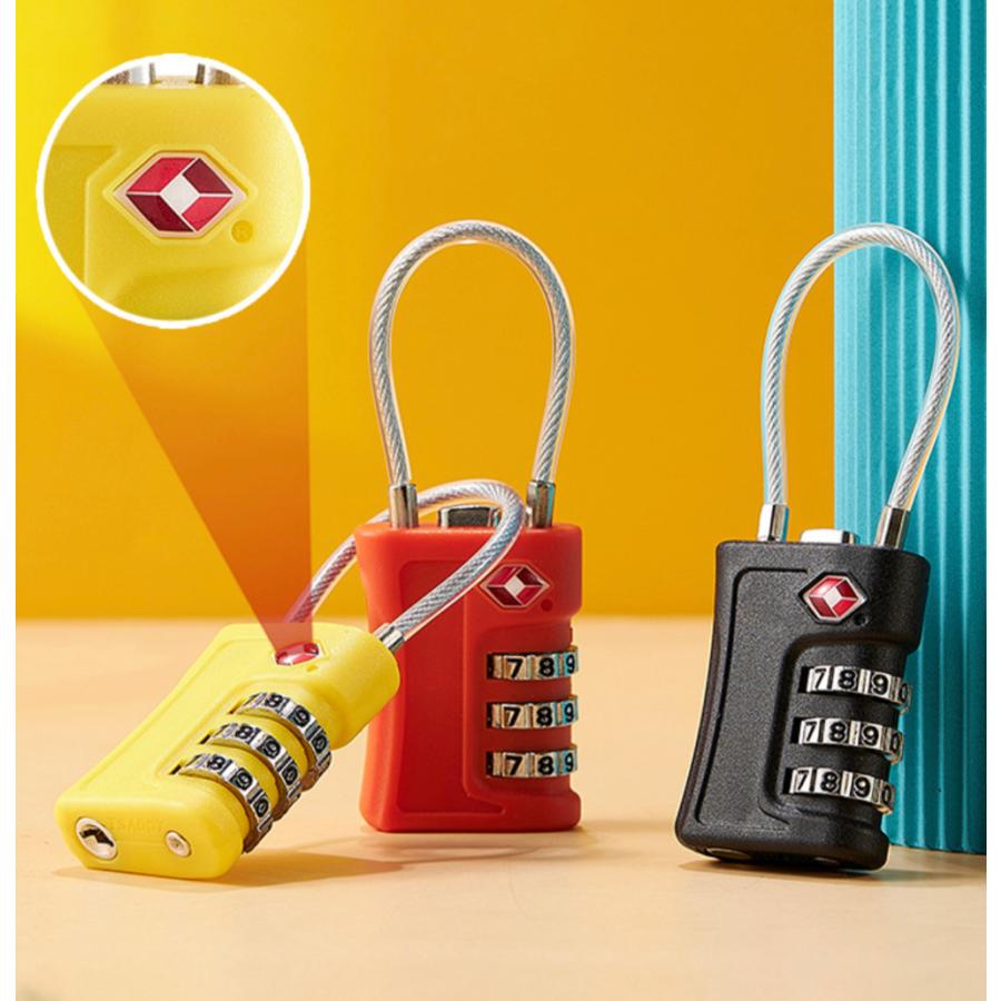 ワイヤー南京錠 TSA南京錠 TSAロック ダイヤルロック 暗証番号タイプ