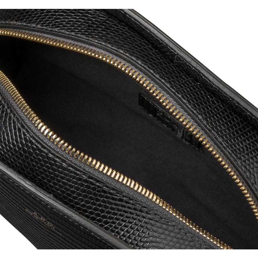 クリアランス A.P.C. アーペーセー  ミニショルダーバッグ ミニデミルーンバッグ エンボスレザー CUIR EMBOSSE LIZARD MINI DEMI LUNE PXBMR F61392の画像
