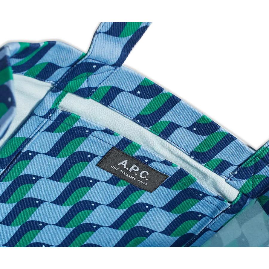 A.P.C. アーペーセー  ペンギン柄トートバッグ SHOPPING DIANE ブルー COEXB M61443の画像
