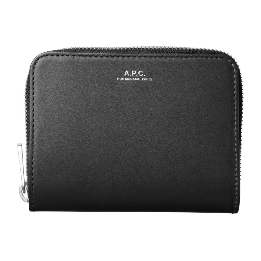 A.P.C. アーペーセー 二つ折りレザー財布 コンパクトウォレット COMPACT EMMANUELLE H63087 ブラック ブラウンの画像