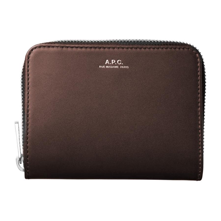 A.P.C. アーペーセー 二つ折りレザー財布 コンパクトウォレット COMPACT EMMANUELLE H63087 ブラック ブラウンの画像