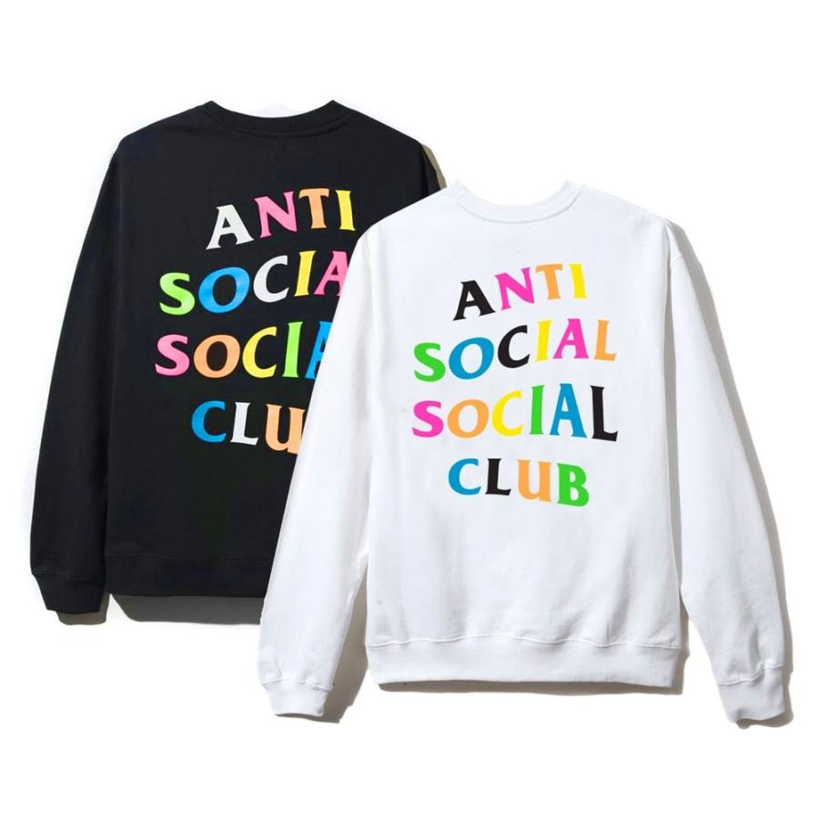 アンチソーシャルソーシャルクラブ(ANTI SOCIAL SOCIAL CLUB)スウェットトレーナー/レインボー ブラック ホワイト ASSC Rainbow Crewneck｜orangecake