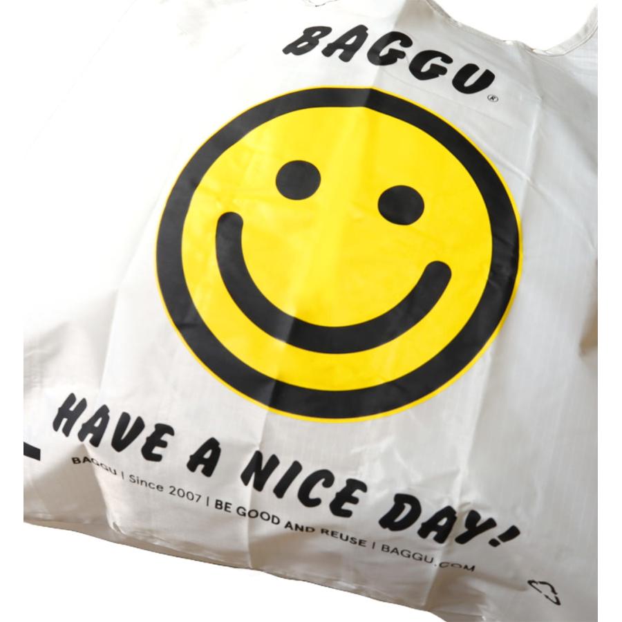 BAGGU（バグゥ） メール便送料無料 エコバッグ スマイル柄 総柄 ニコ