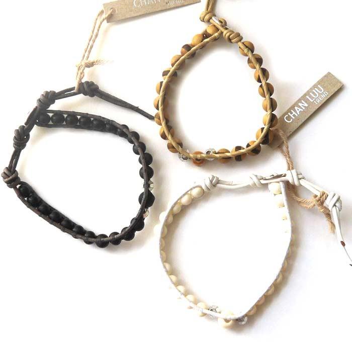 CHAN LUU クリアランス チャンルー レザーブレスレット スカルボーン 
