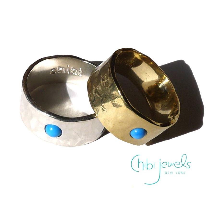 メール便送料無料/Chibi Jewels（チビジュエルズ）ターコイズリング/Turquoise Band Ring/R117