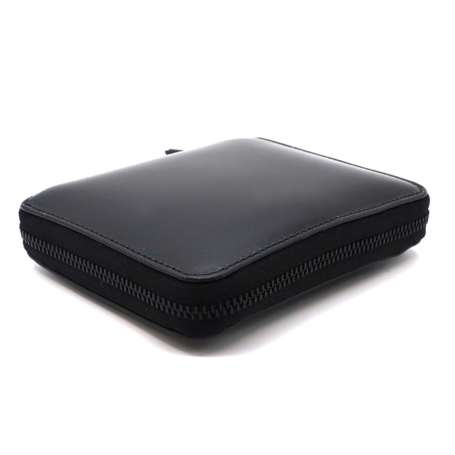 コムデギャルソン COMME des GARCONS レザー二つ折り財布 ラウンドファスナー ベリーブラック VERY BLACK Leather Wallet SA2100VBの画像