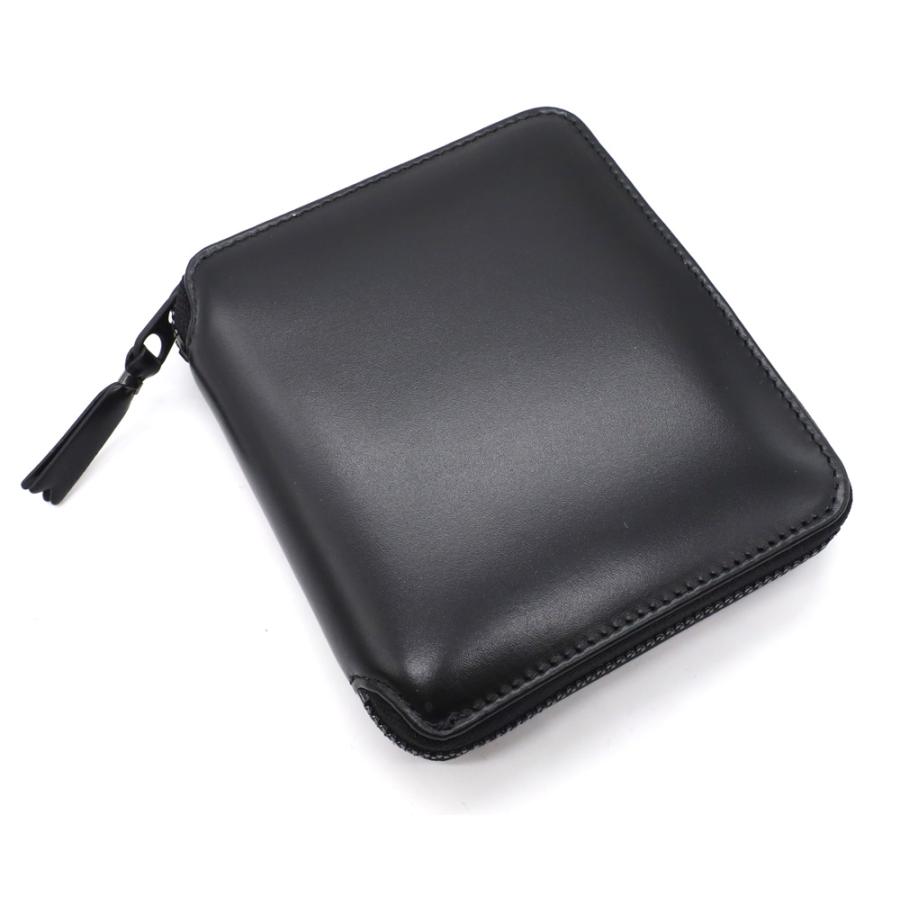 コムデギャルソン COMME des GARCONS レザー二つ折り財布 ラウンドファスナー ベリーブラック VERY BLACK Leather Wallet SA2100VBの画像