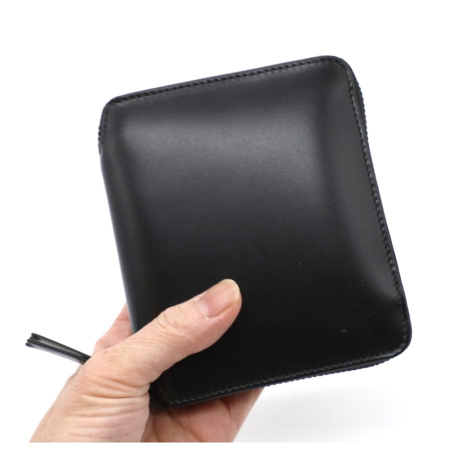 コムデギャルソン COMME des GARCONS レザー二つ折り財布 ラウンドファスナー ベリーブラック VERY BLACK Leather Wallet SA2100VBの画像