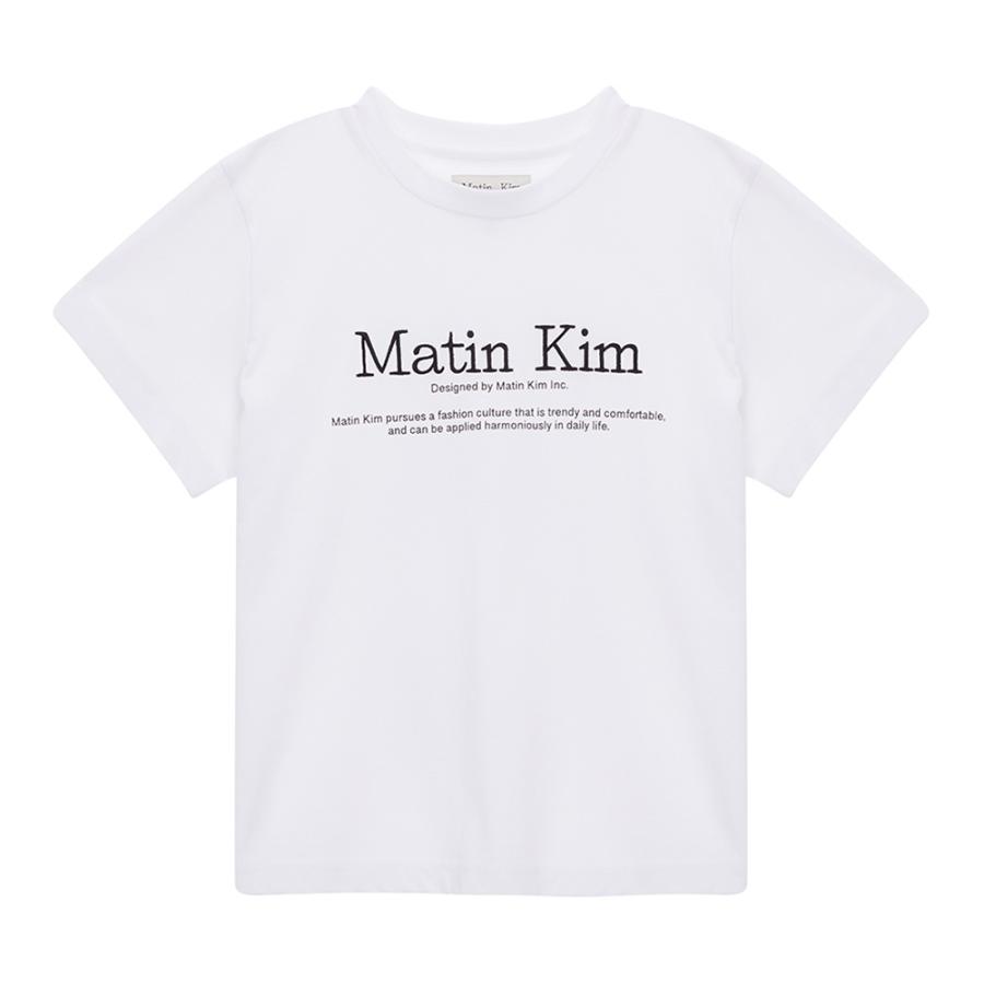 Matin Kim(マーティンキム) Tシャツ 刺繍ロゴ レディース クロップ