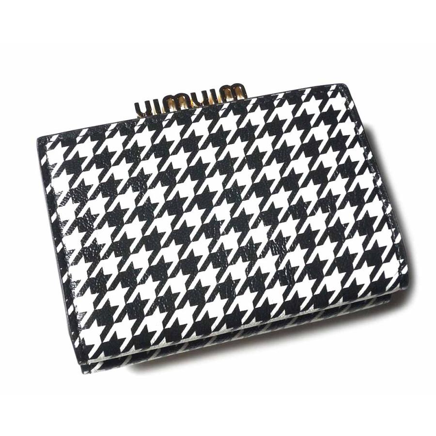 miu クリアランス MiuMiu ミュウミュウ 三つ折り財布 千鳥格子 miu クリアランス MiuMiu ミュウミュウ 三つ折り財布 千鳥格子